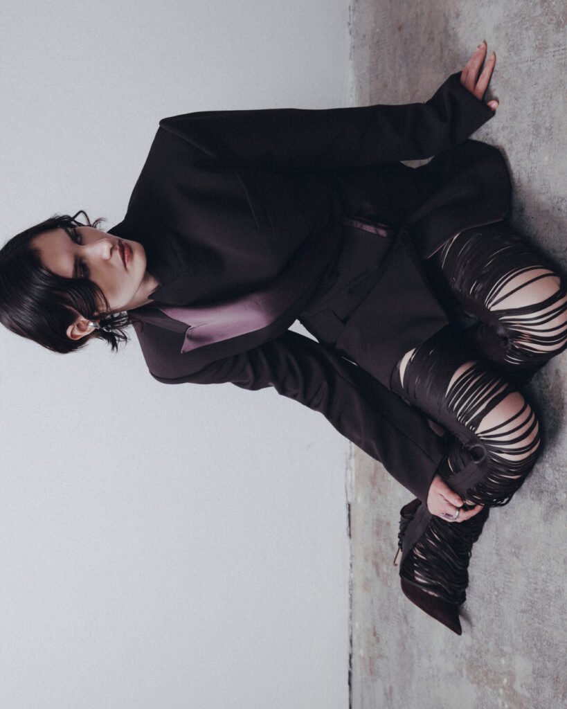 Blazer, Pants and ShoeS Elisabetta Franchi, Ear CuffS and Ring Alan Crocetti 